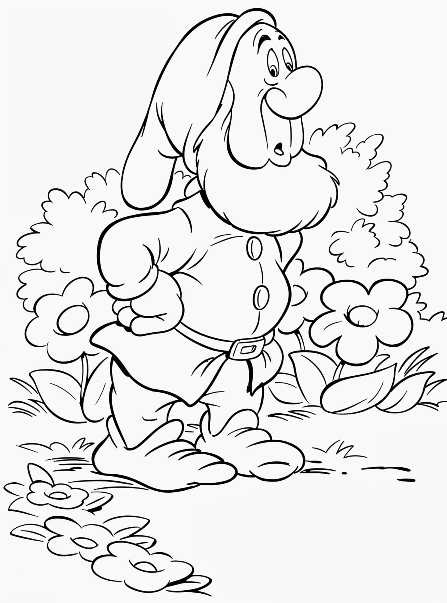 Desenho do atchim de branca de neve para colorir