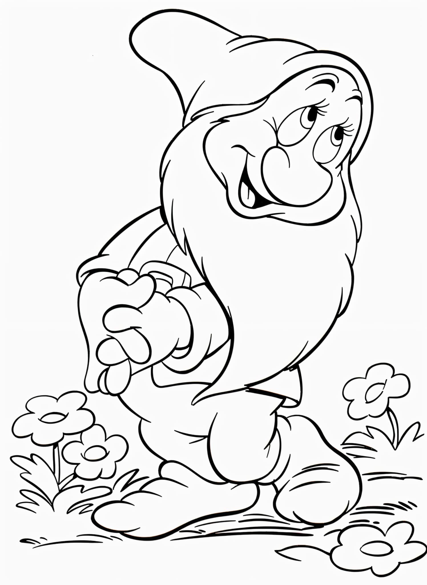 Desenho do dengoso de branca de neve para colorir
