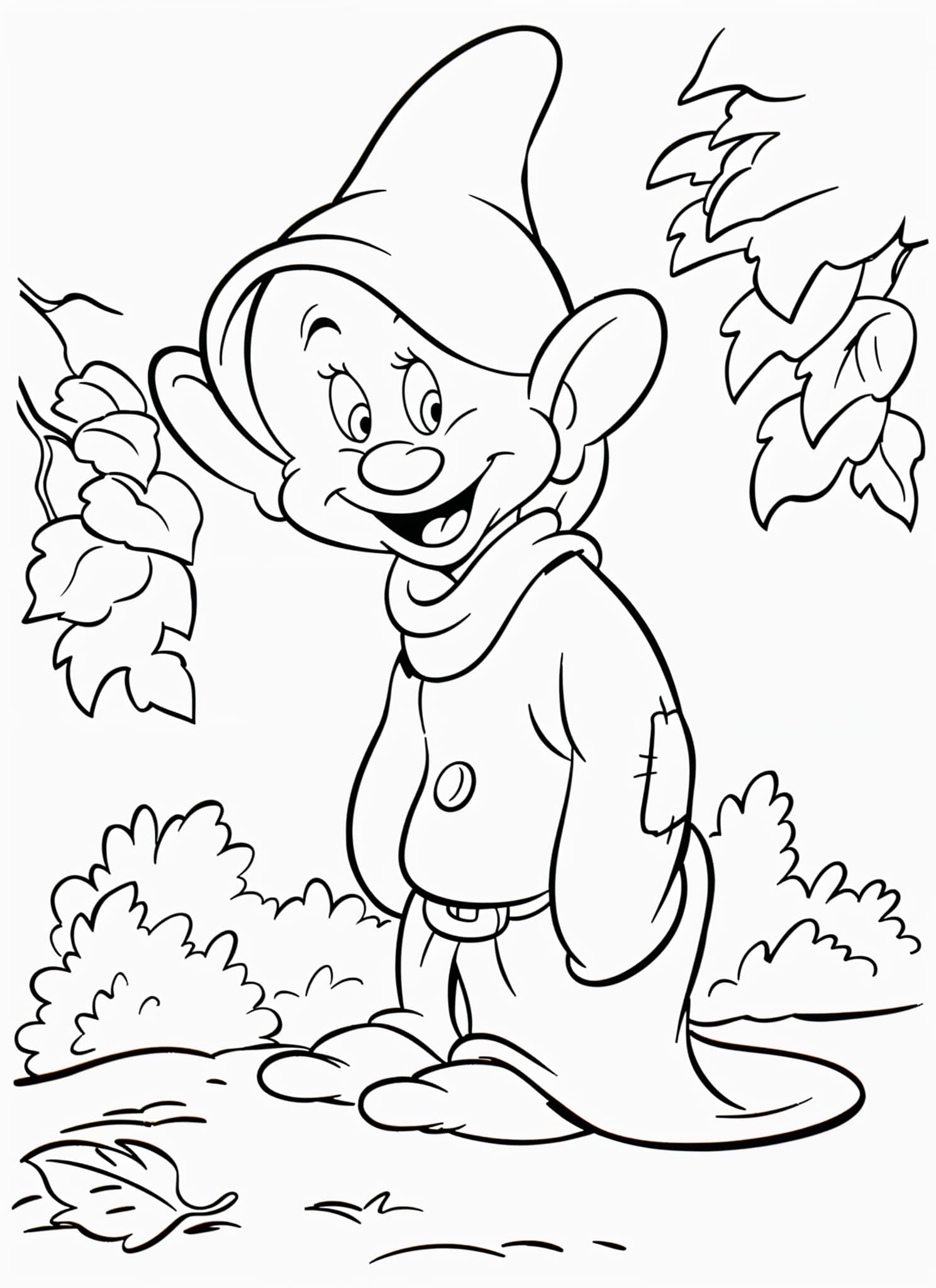 Desenho do dunga de branca de neve para colorir