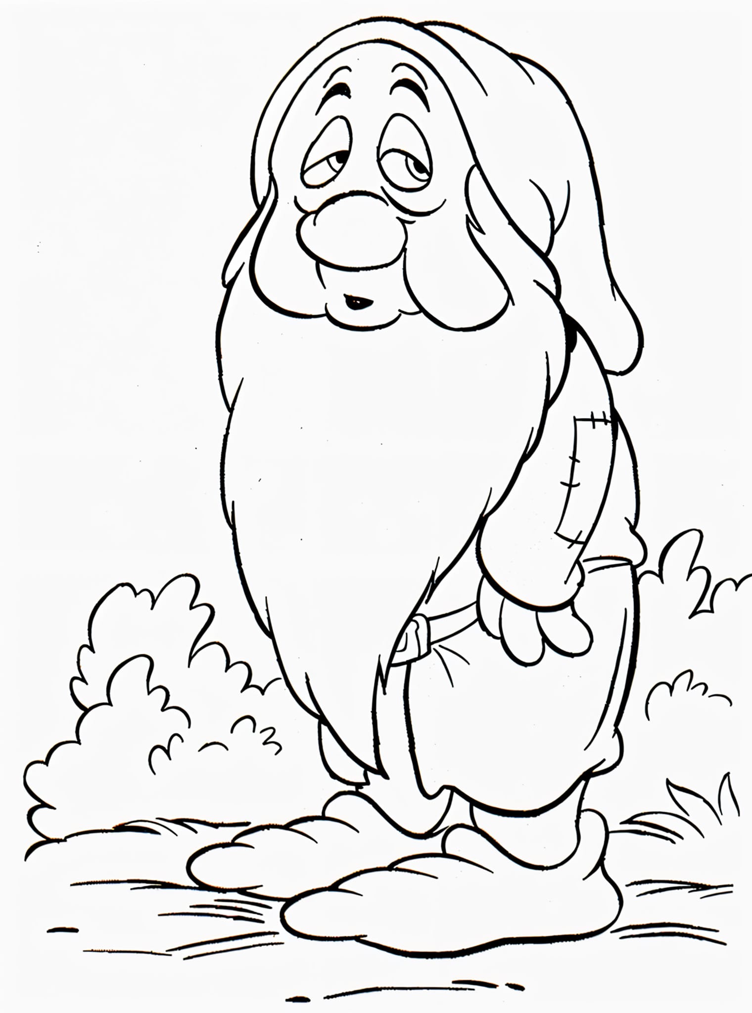 Desenho do soneca de branca de neve para colorir