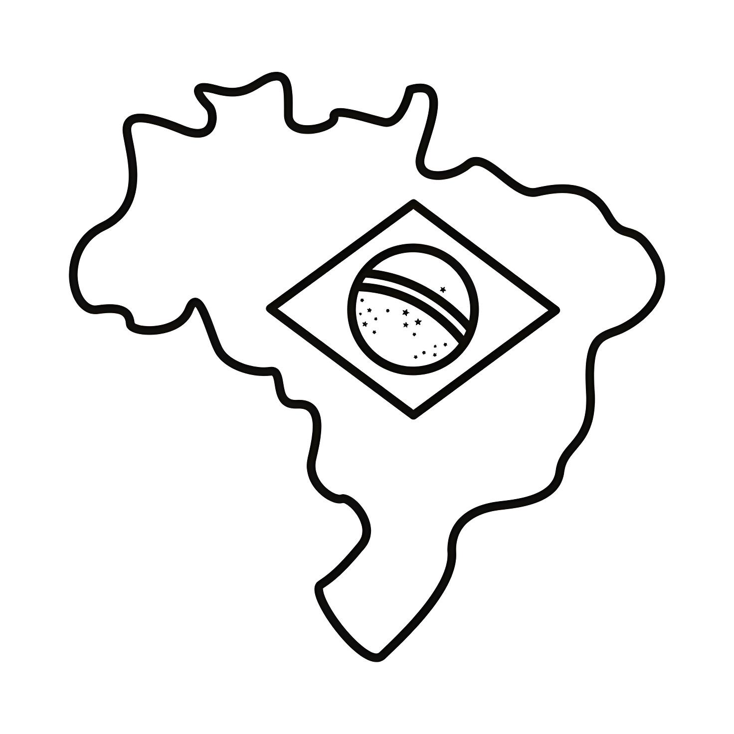 Desenho para colorir Mapa Do Brasil