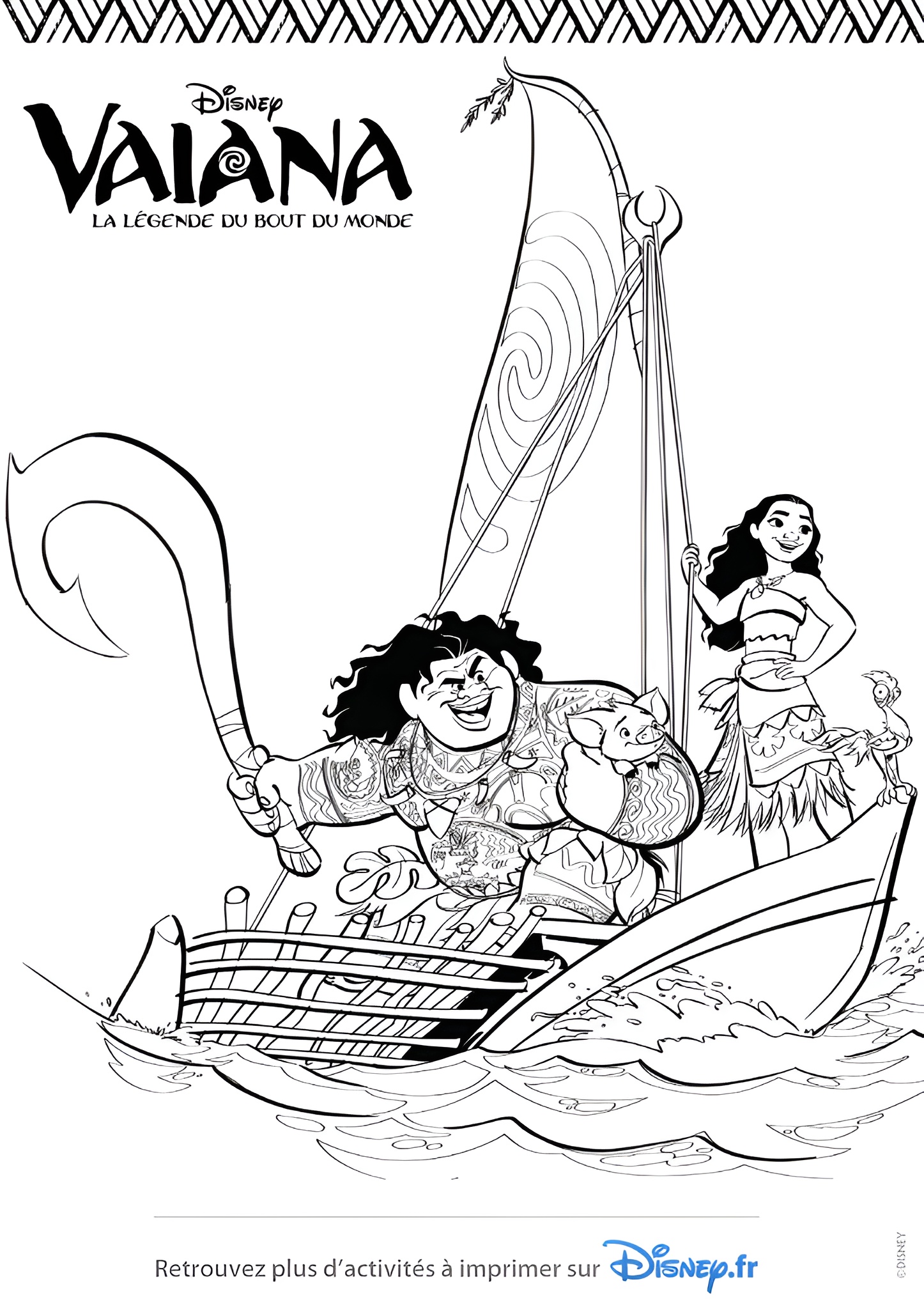 Desenho para colorir Moana 