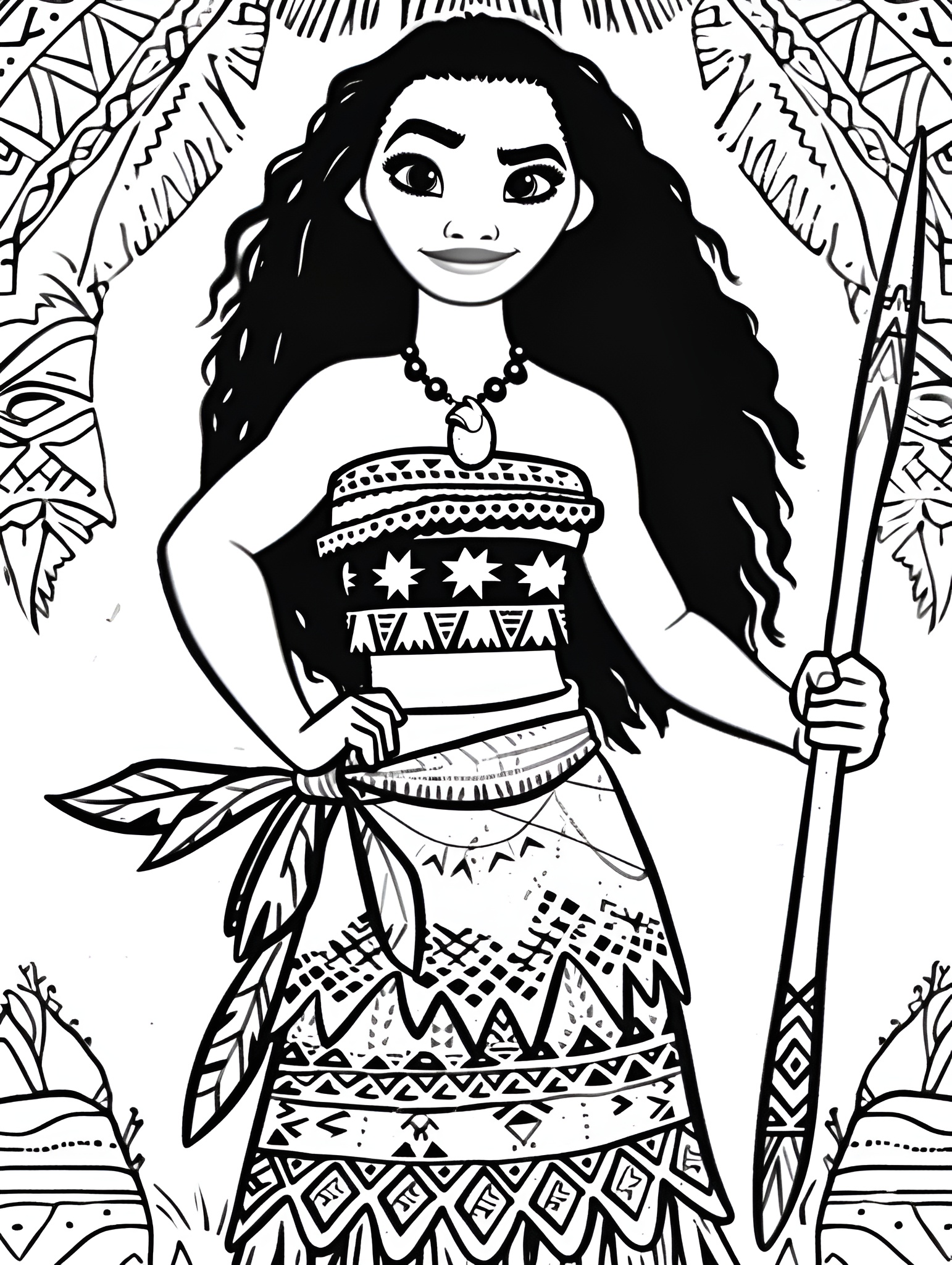 Desenho para colorir Moana 