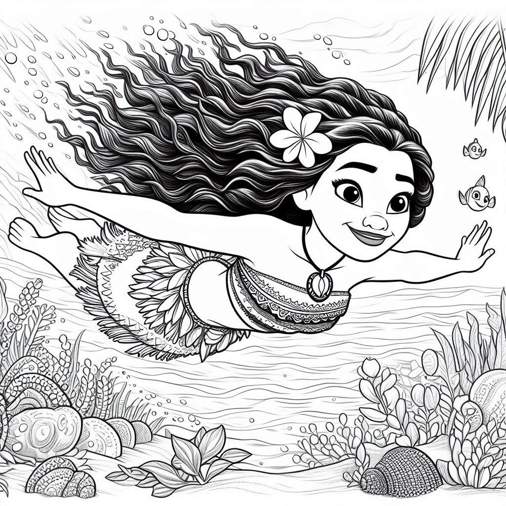 Desenho para colorir Moana 