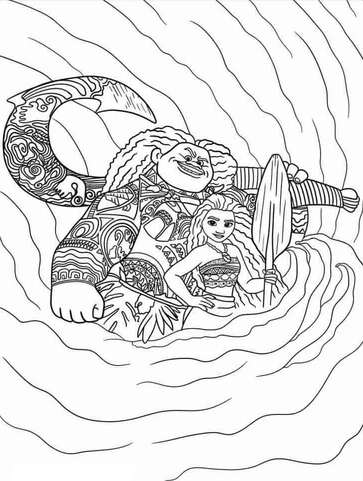 Desenho para colorir Moana 