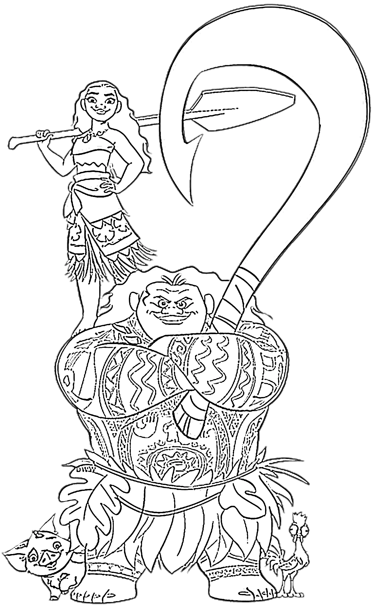 Desenho para colorir Moana 