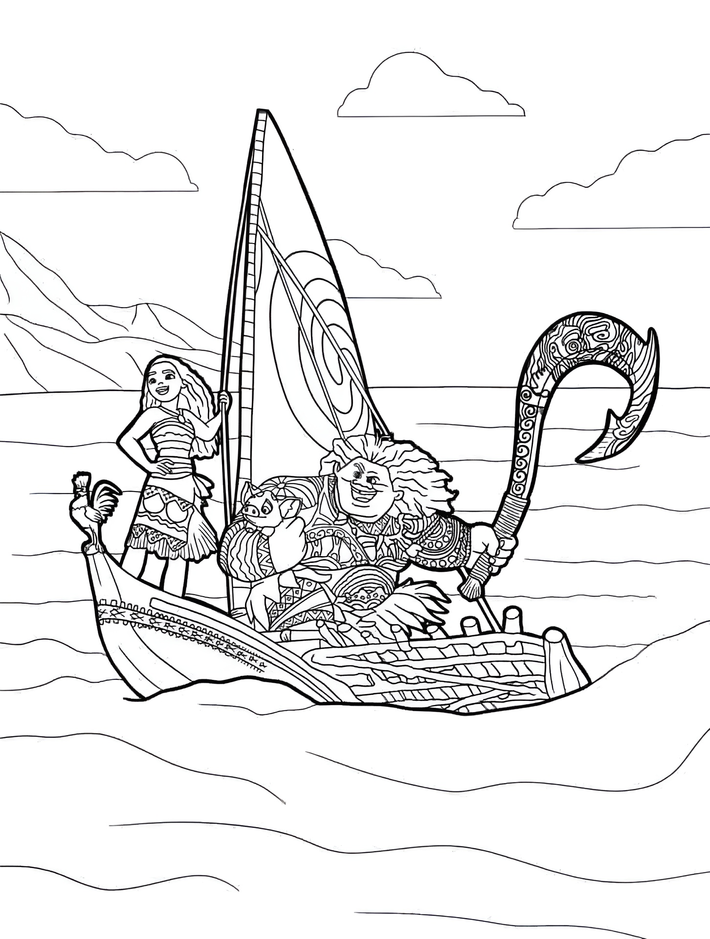 Desenho para colorir Moana 