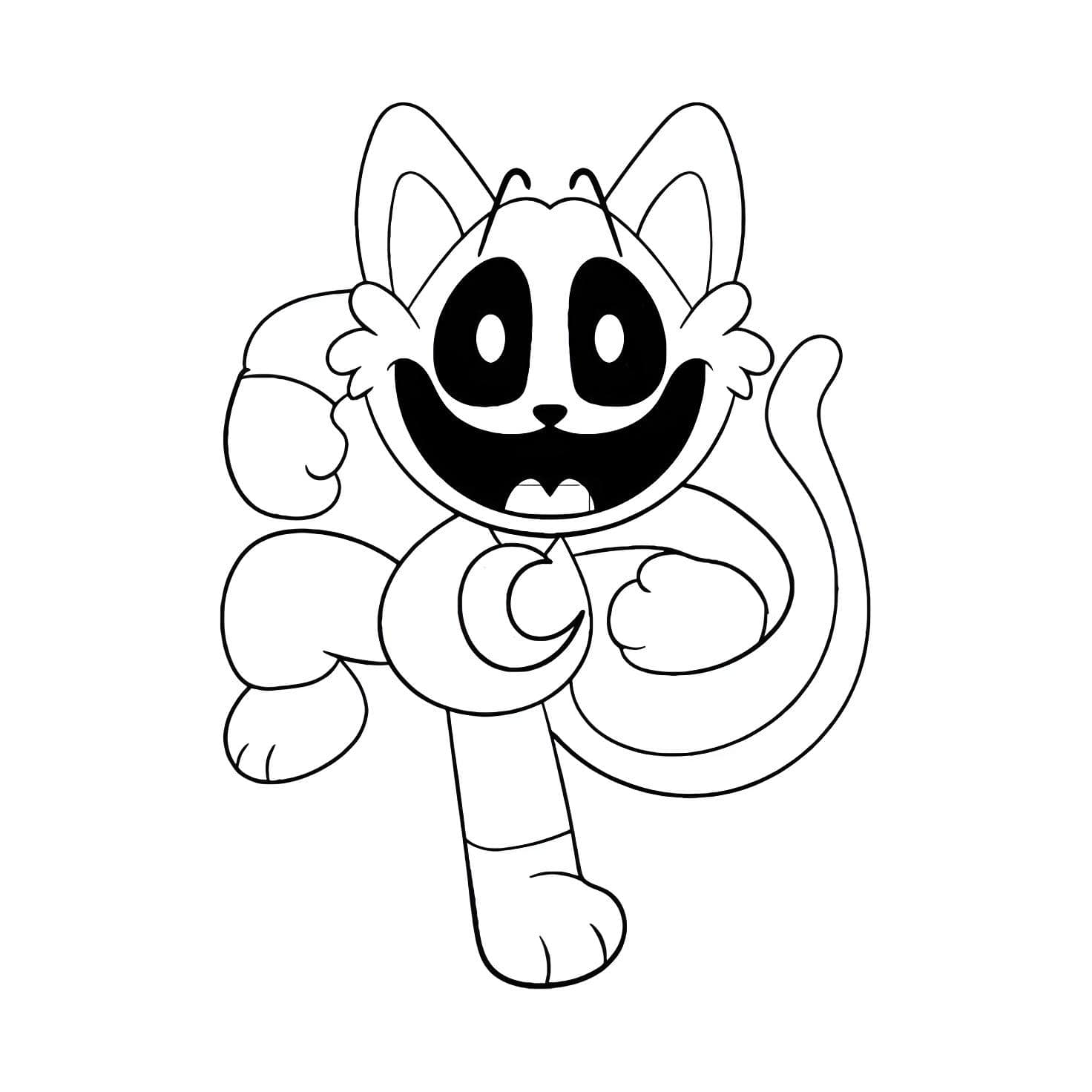 Catnap Correndo Desenho Para Colorir
