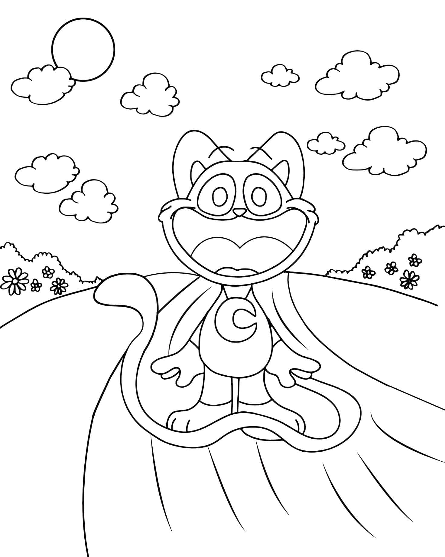 Catnap Kawaii Para Colorir