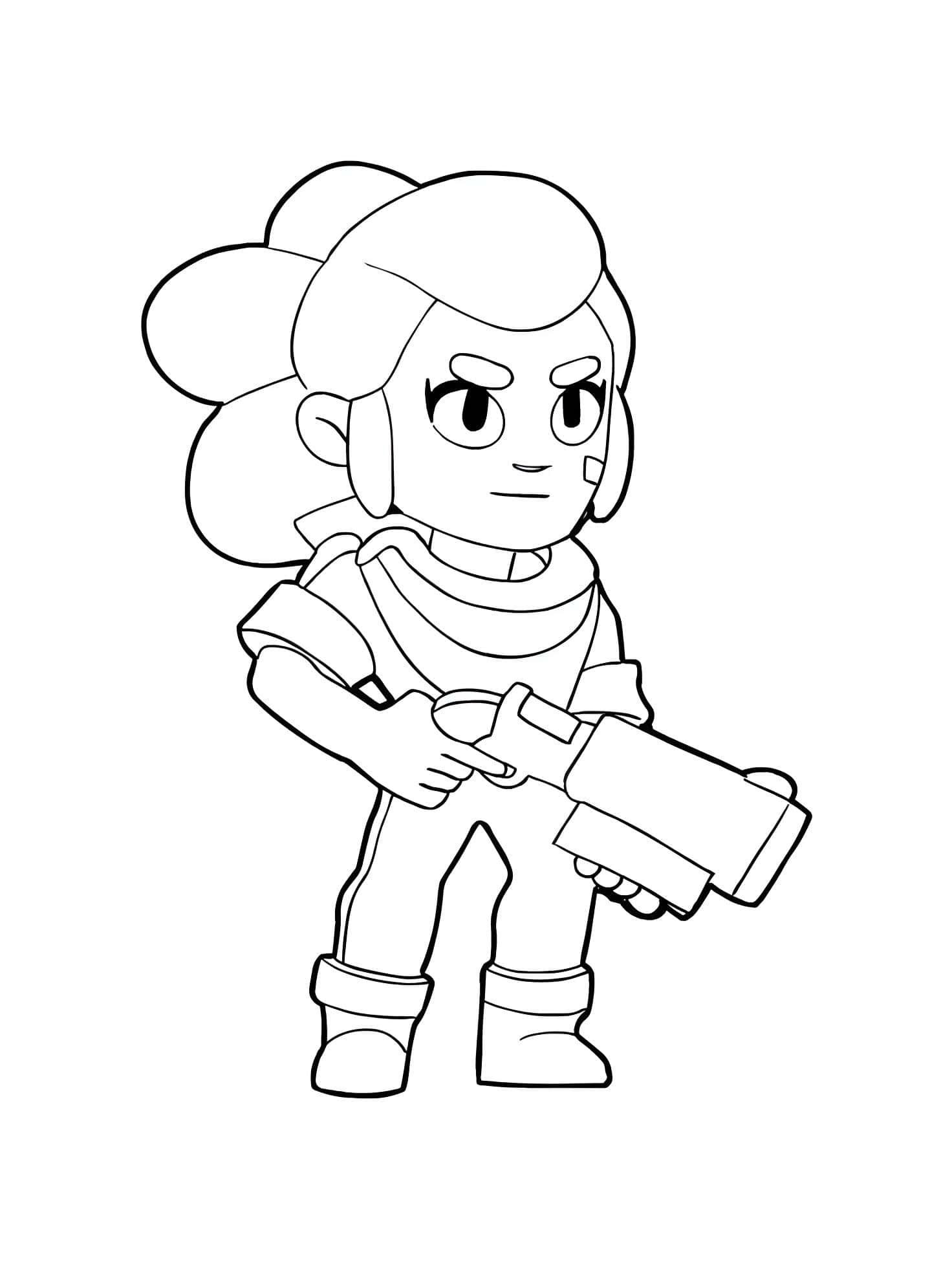 Desenho Da Shelly De Brawl Stars Para Colorir