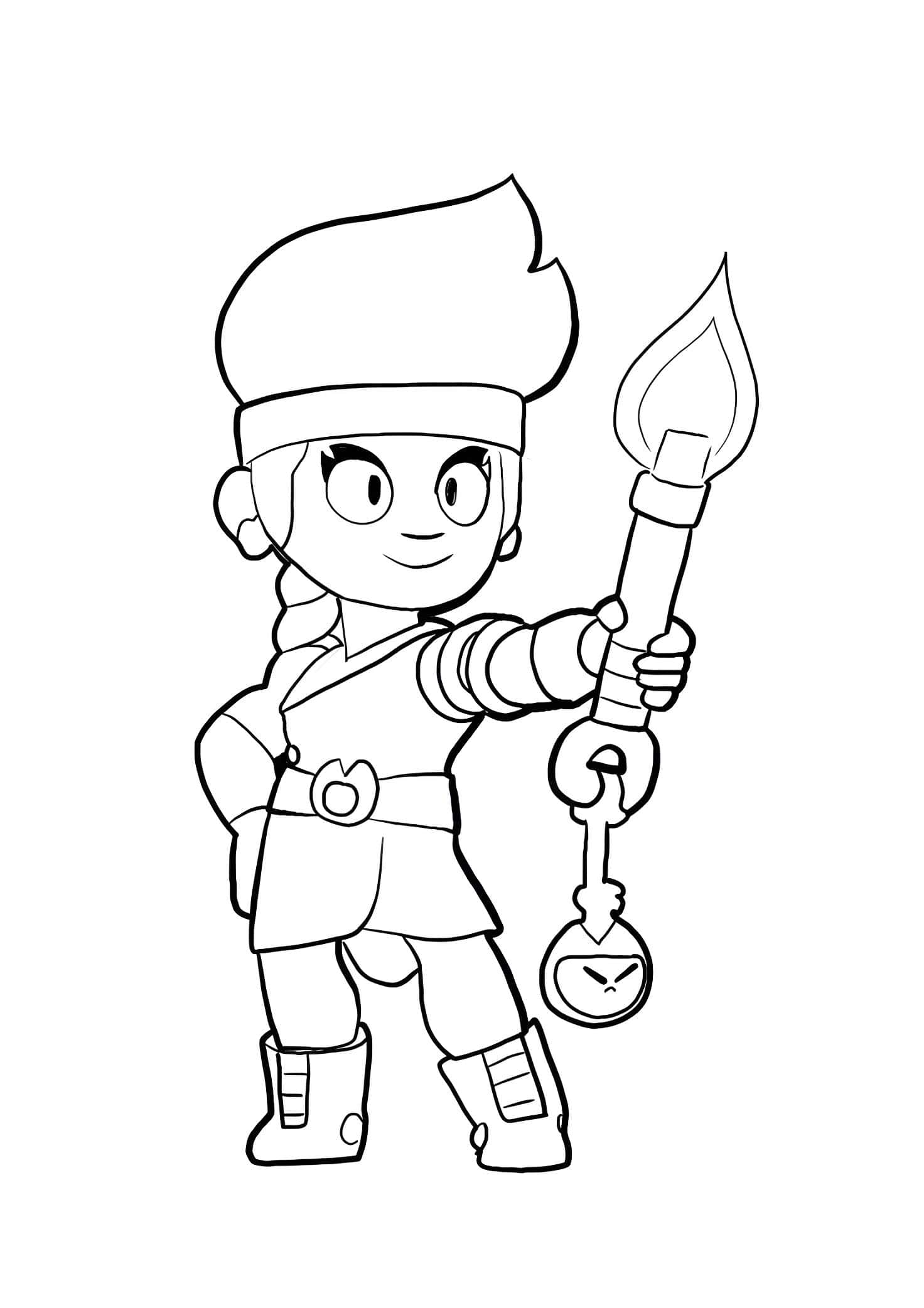 Desenho De Amber De Brawl Stars Para Colorir