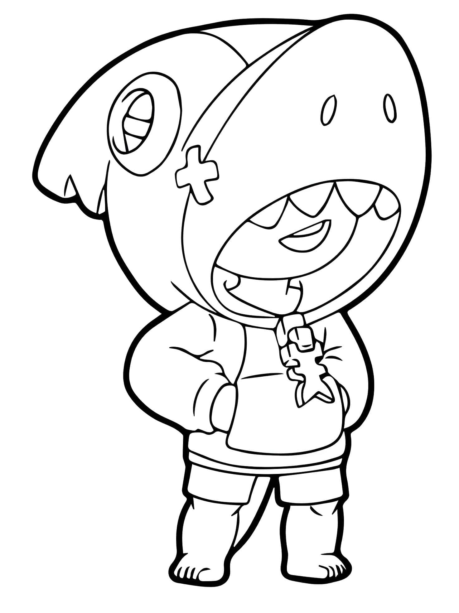 Desenho De Leao Tubarao De Brawl Stars Para Colorir