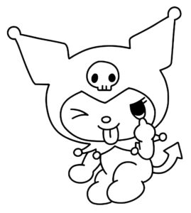 kuromi fazendo caretas para colorir