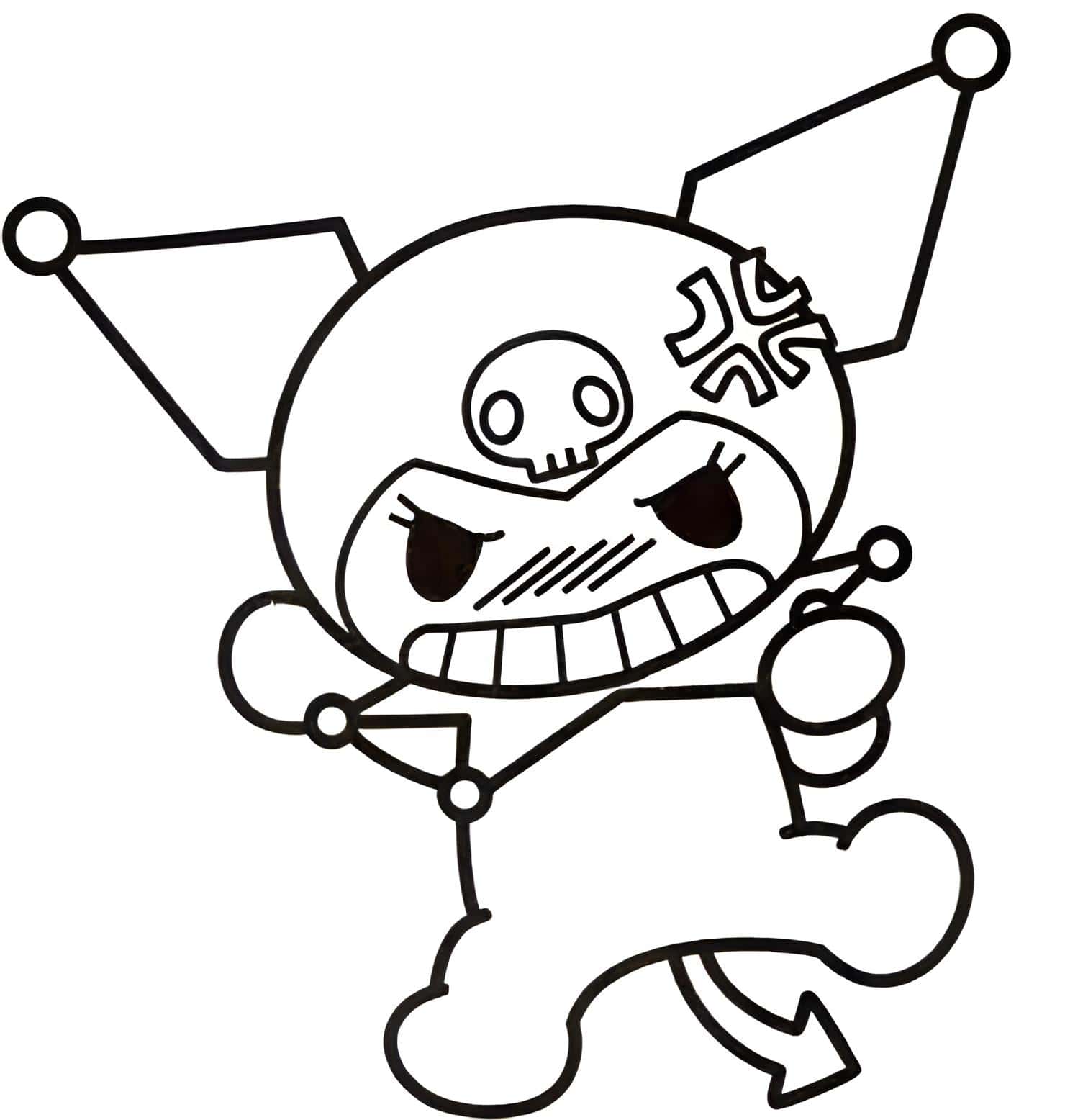 Kuromi Zangada Para Colorir