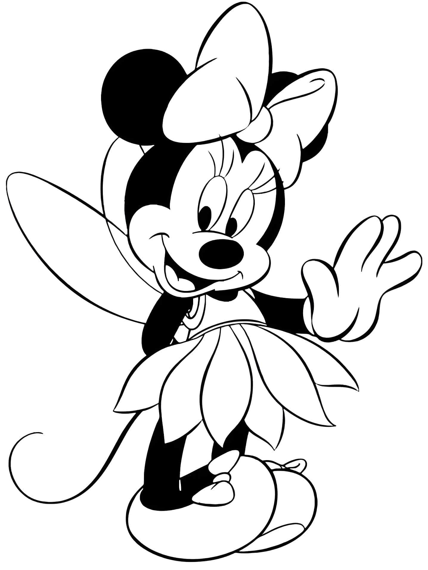 Minnie Mouse Com Laco E Saia Para Imprimir