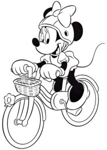 Minnie Mouse de bicicleta para imprimir