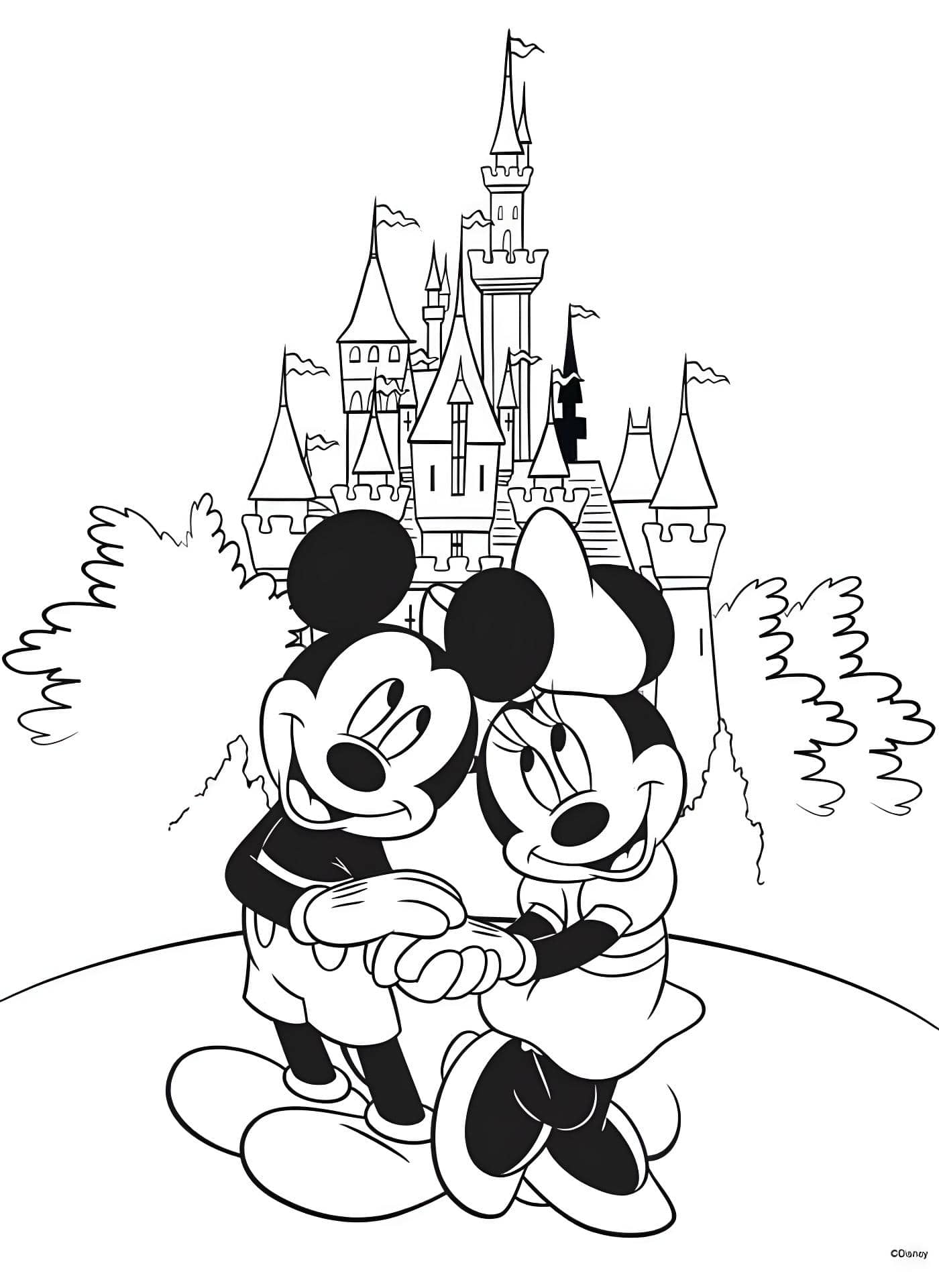 Minnie Mouse E Mickey Mouse Na Disney Para Colorir