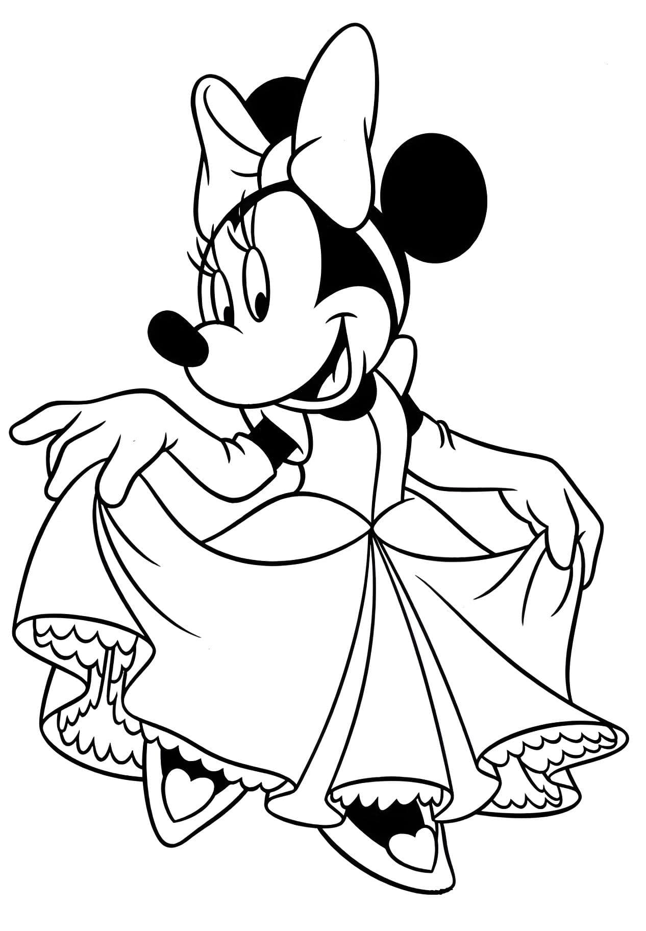 Desenho Da Minnie Mouse Cinderela Para Colorir
