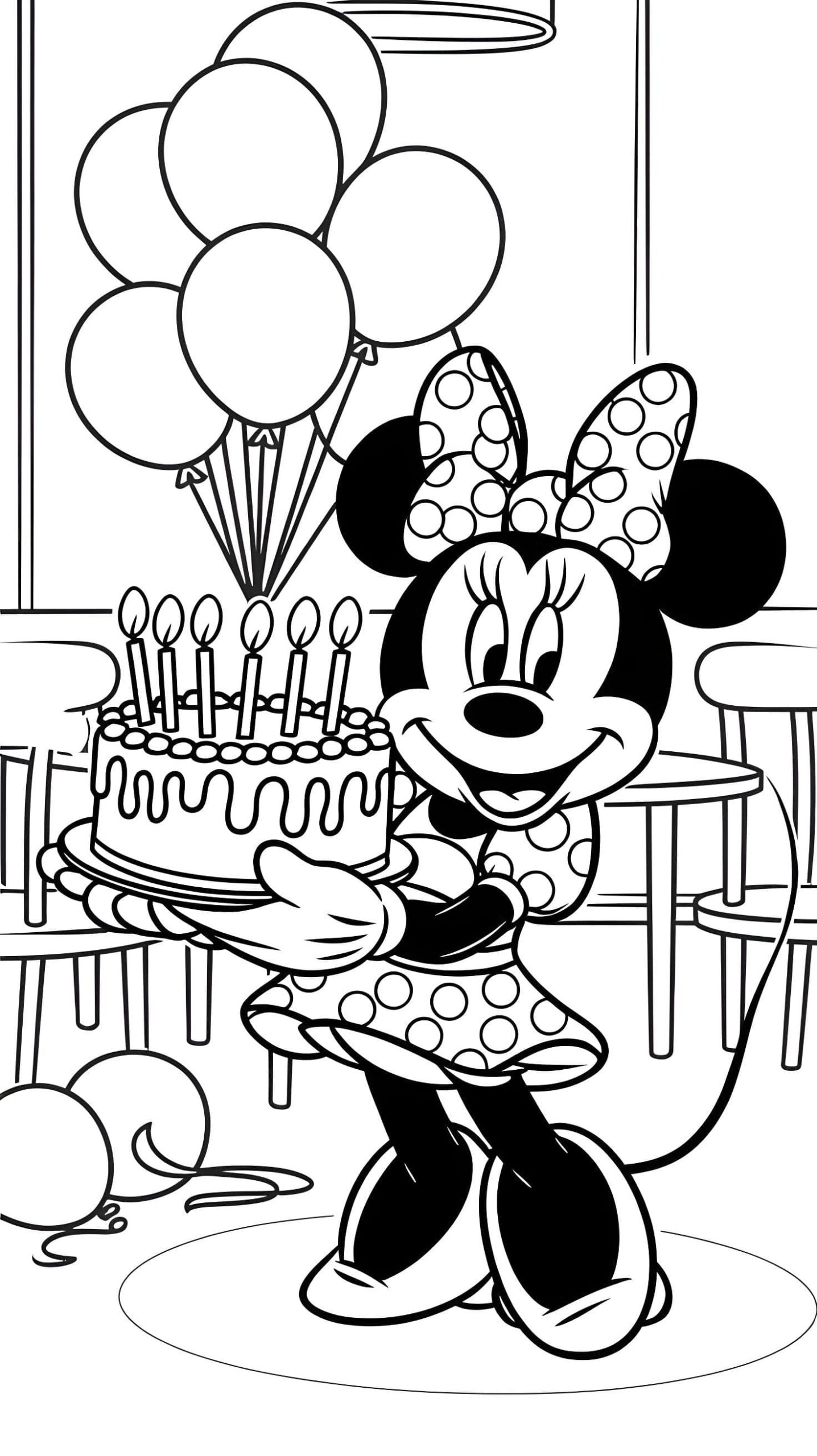 Desenho Da Minnie Mouse Aniversario Para Colorir Scaled