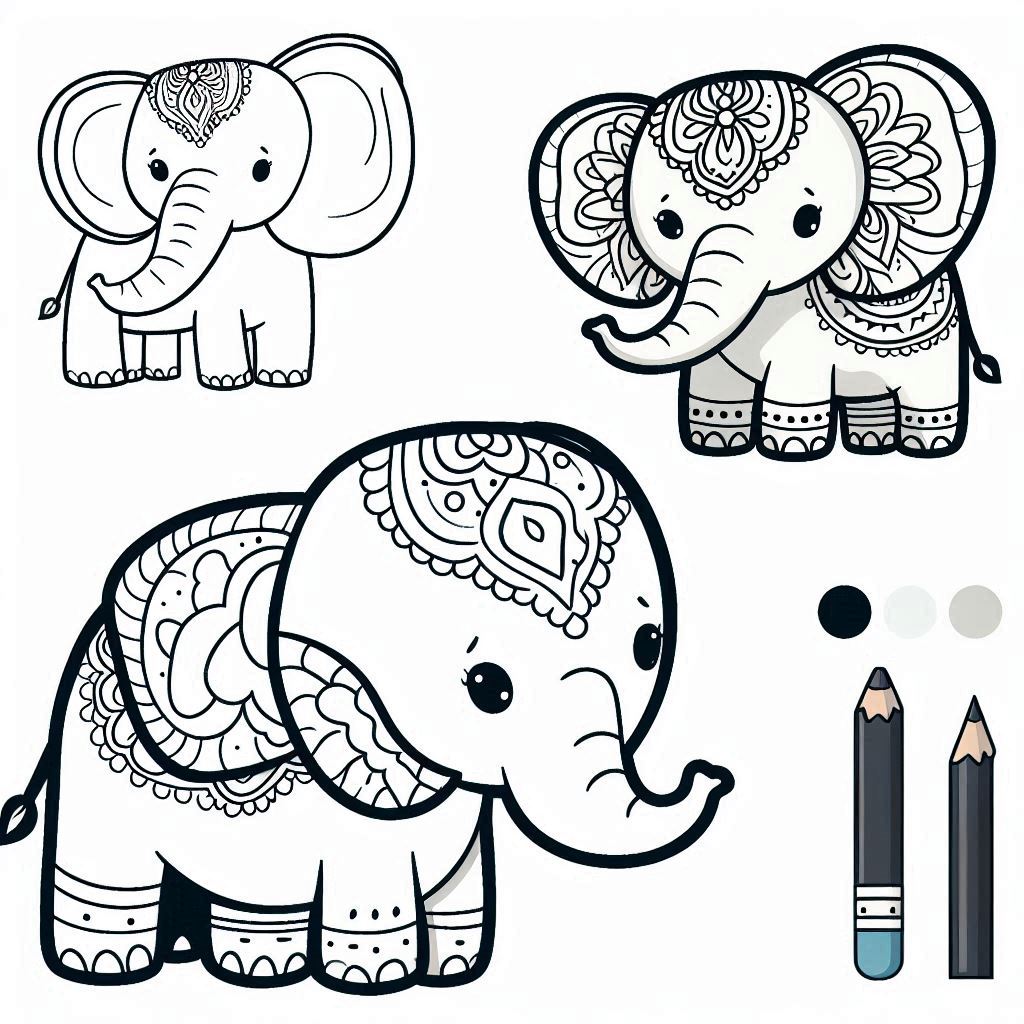 Desenho Elefante Colorir 3