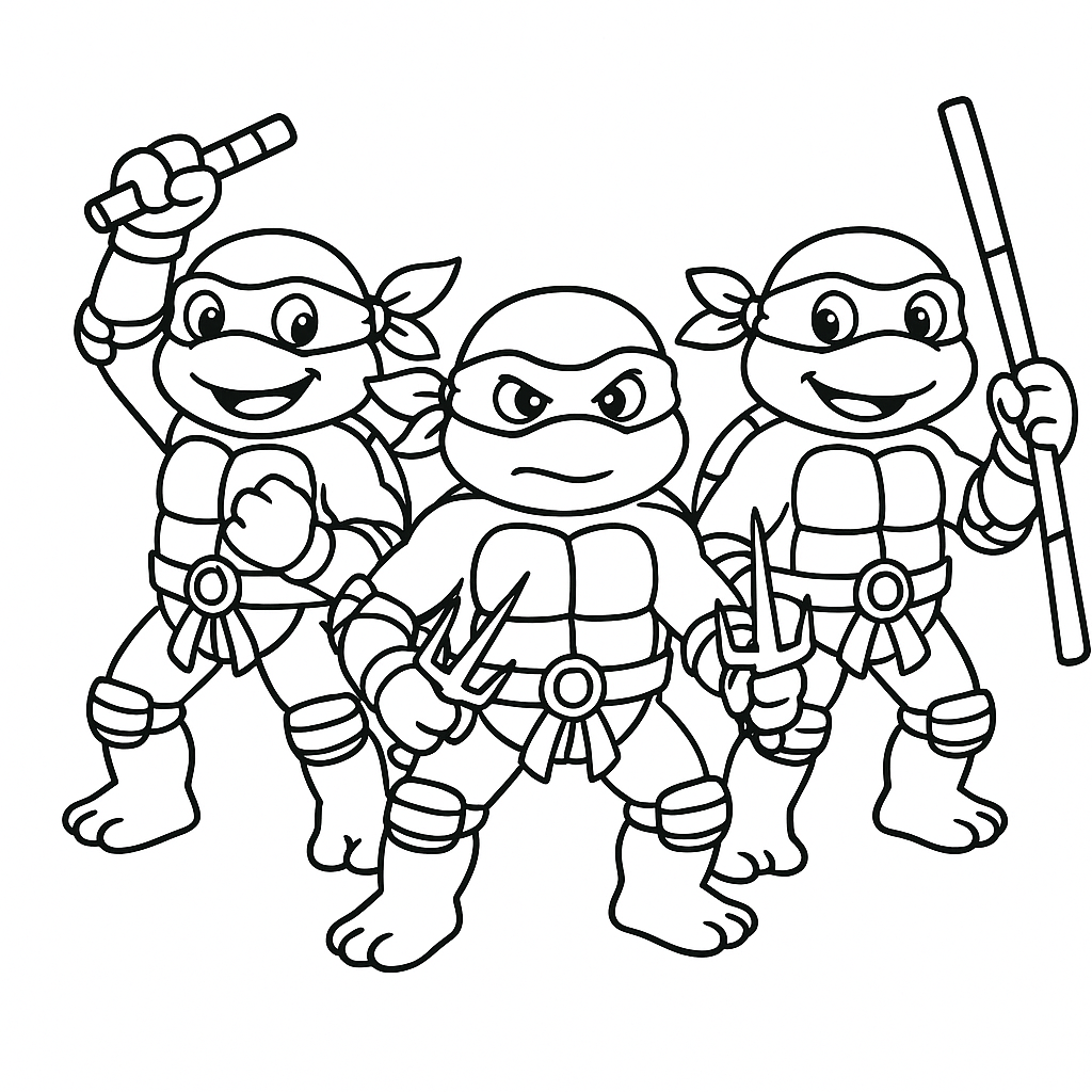 Desenho Tartarugas Ninjas Imprimir 1 Colorir